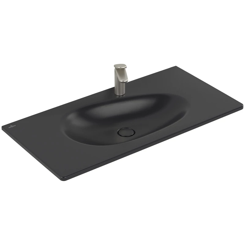Villeroy Antao beépíthető mosdó 1000 x 500 mm Pure Black CeramicPlus