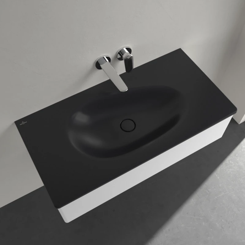 Villeroy Antao beépíthető mosdó 1000 x 500 mm Pure Black CeramicPlus