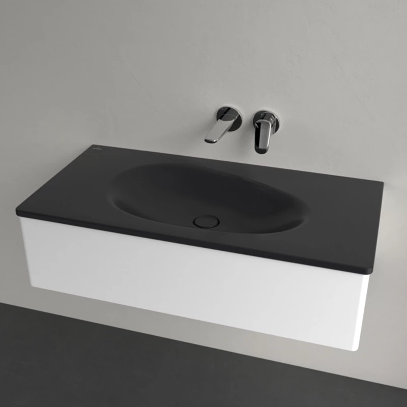 Villeroy Antao beépíthető mosdó 1000 x 500 mm Pure Black CeramicPlus