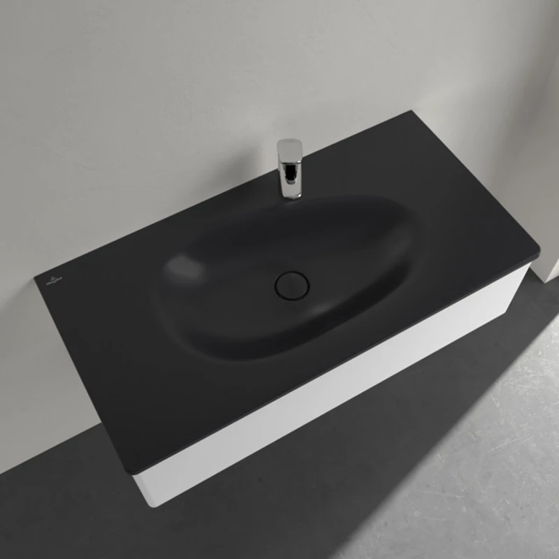 Villeroy Antao beépíthető mosdó 1000 x 500 mm Pure Black CeramicPlus