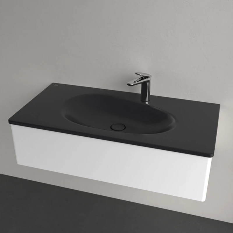 Villeroy Antao beépíthető mosdó 1000 x 500 mm Pure Black CeramicPlus