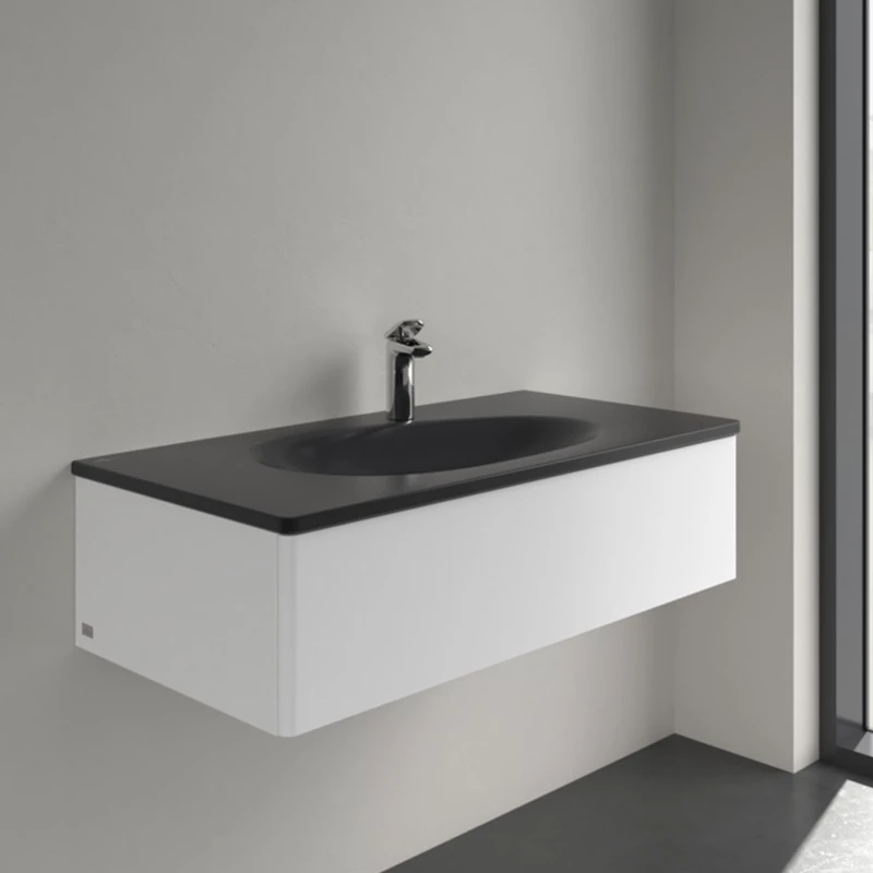 Villeroy Antao beépíthető mosdó 1000 x 500 mm Pure Black CeramicPlus