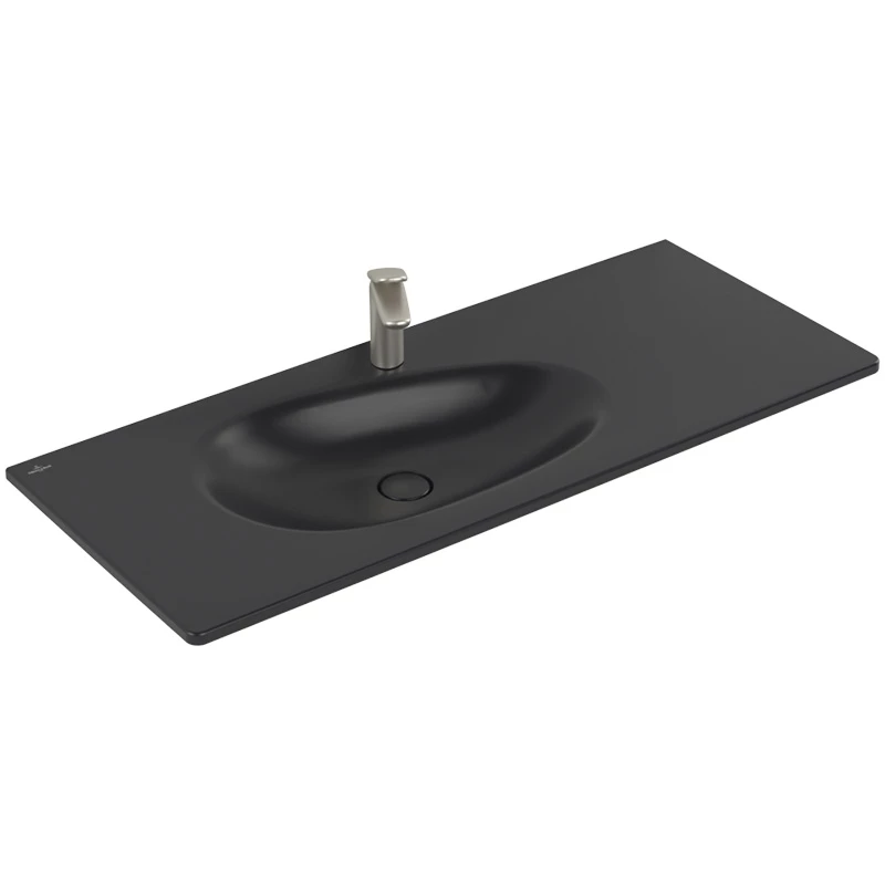 Villeroy Antao beépíthető mosdó 500 x 1200 mm Pure Black CeramicPlus
