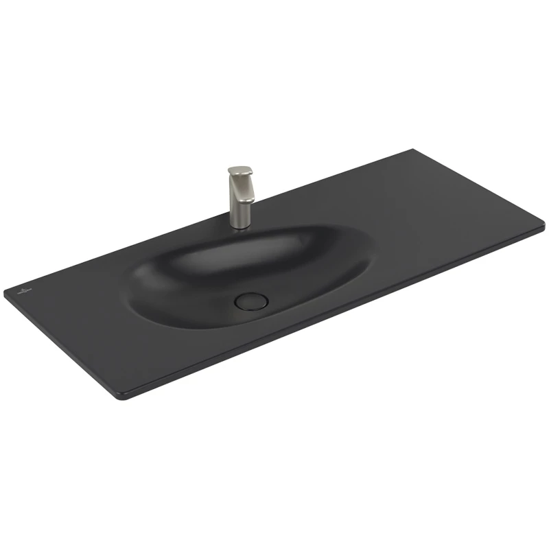 Villeroy Antao beépíthető mosdó 500 x 1200 mm Pure Black CeramicPlus