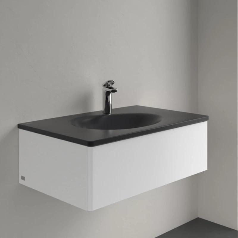 Villeroy Antao beépíthető mosdó 800 x 500 mm Pure Black CeramicPlus