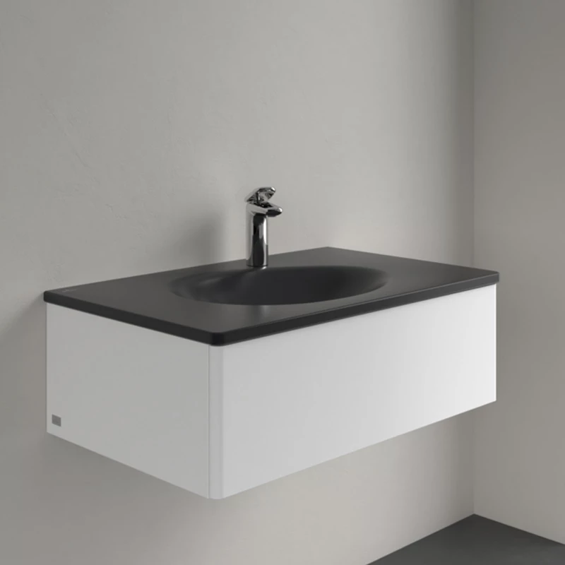 Villeroy Antao beépíthető mosdó 800 x 500 mm Pure Black CeramicPlus