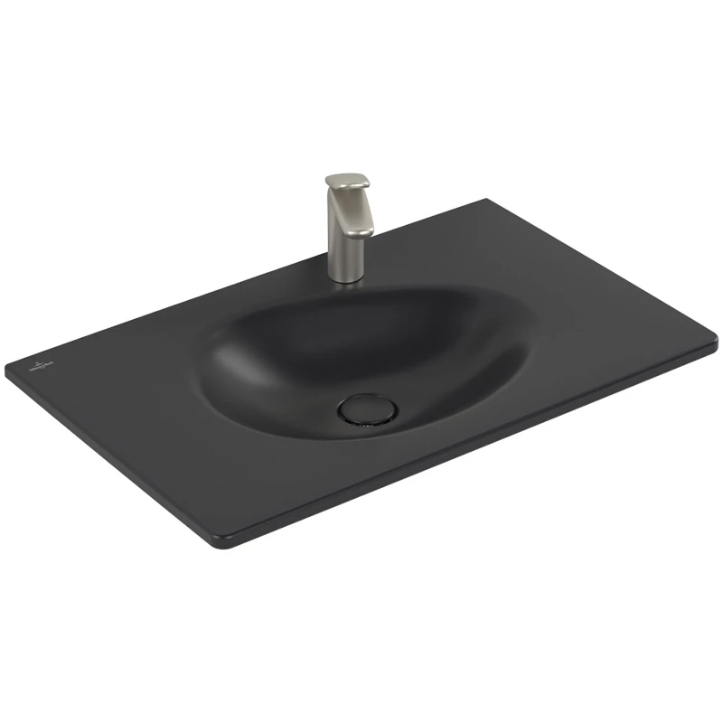 Villeroy Antao beépíthető mosdó 800 x 500 mm Pure Black CeramicPlus