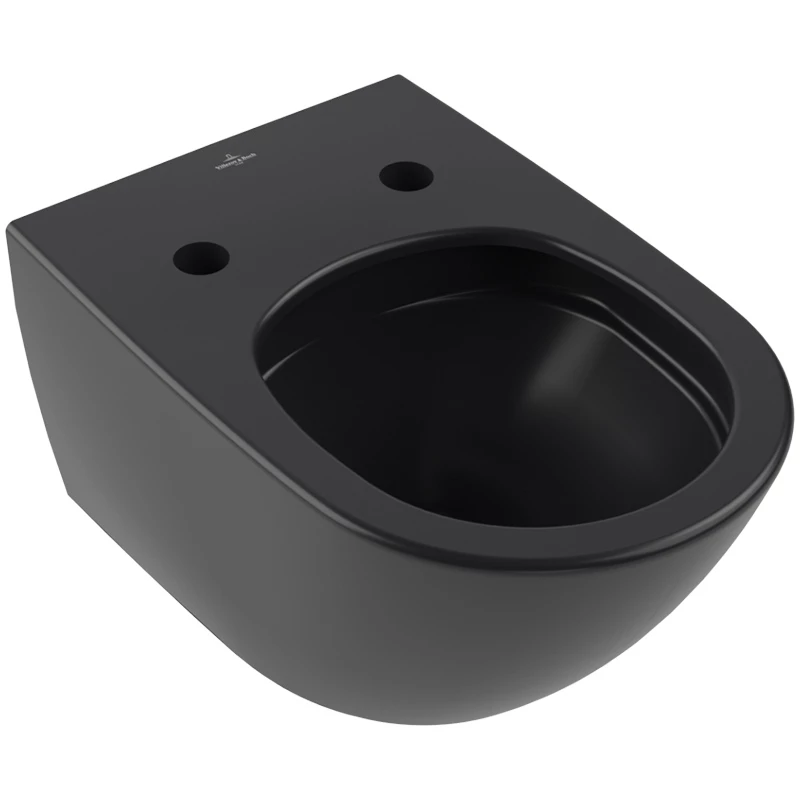 Villeroy Antao gyűrű nélküli mélyöblítésű wc 37x56cm Pure Black CeramicPlus