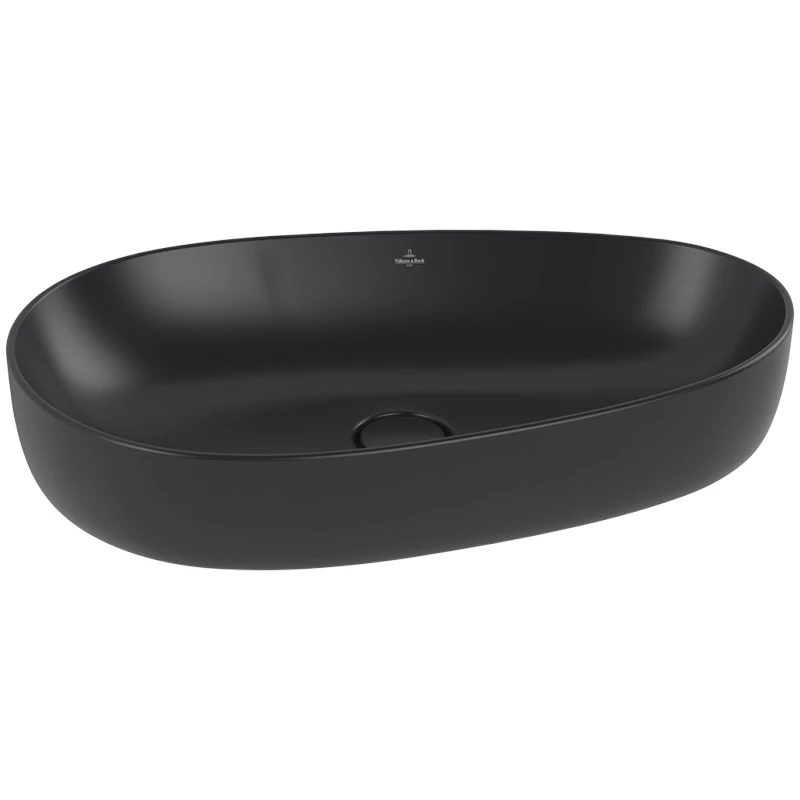 Villeroy Antao ráültethető mosdó 400 x 650 mm Pure Black CeramicPlus
