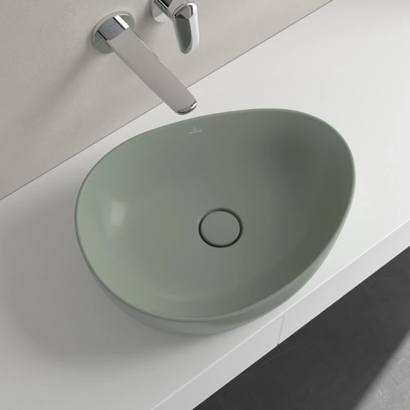 Villeroy Antao ráültethető mosdó, 510 x 400 mm Morning Green CeramicPlus