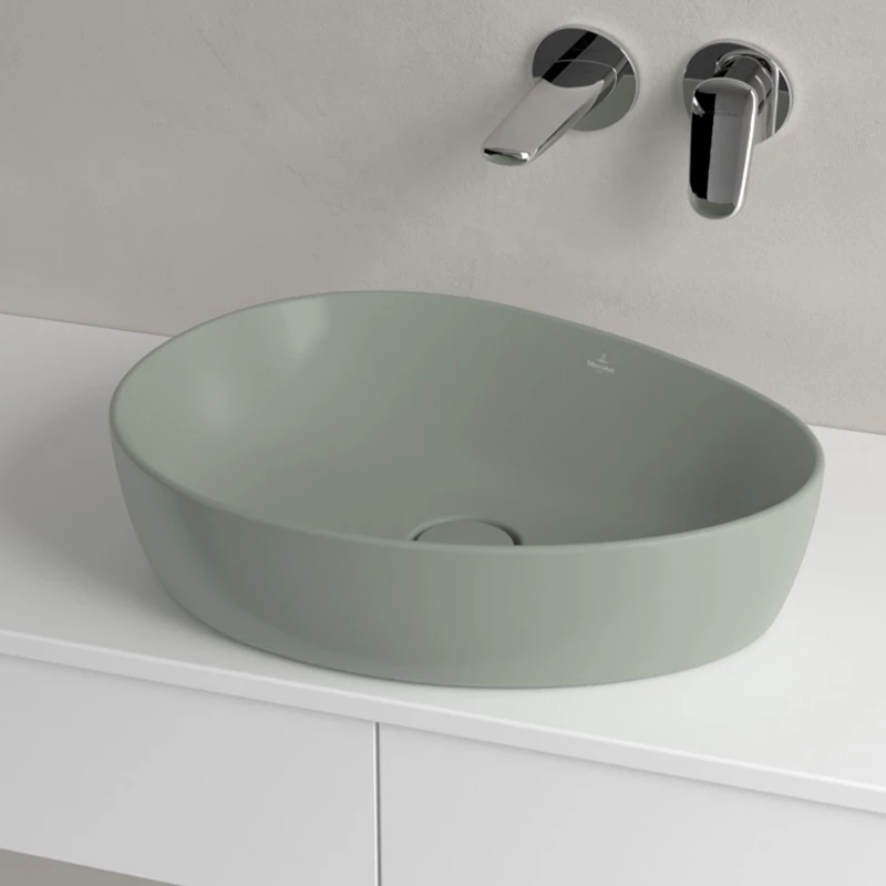 Villeroy Antao ráültethető mosdó, 510 x 400 mm Morning Green CeramicPlus