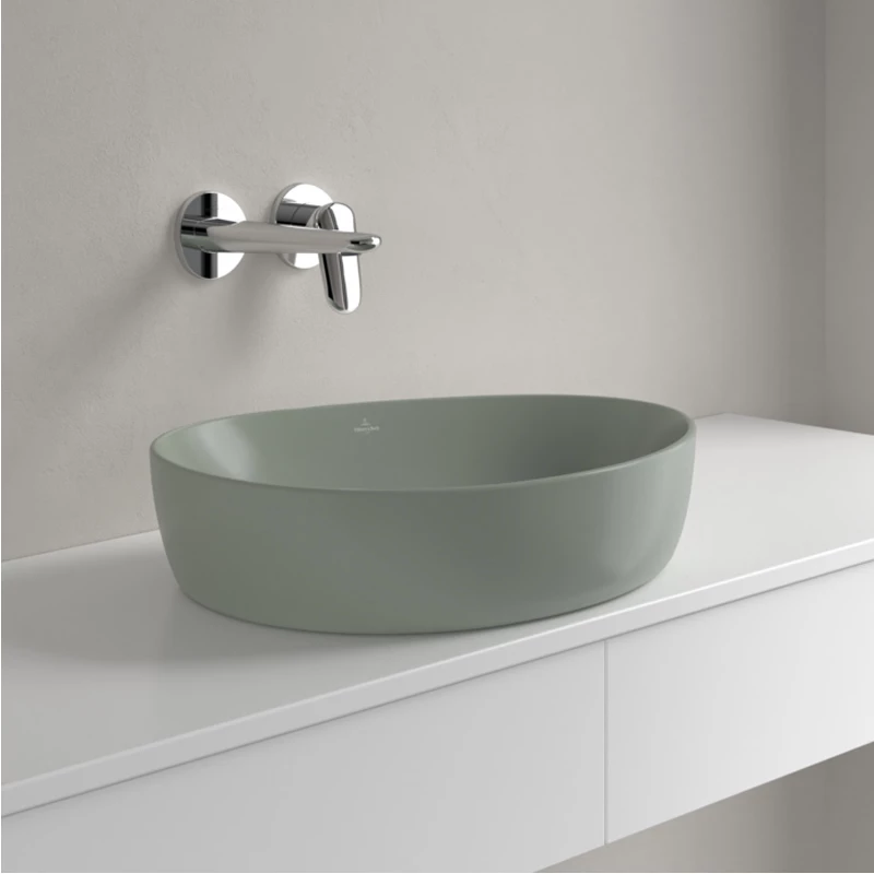 Villeroy Antao ráültethető mosdó, 510 x 400 mm Morning Green CeramicPlus