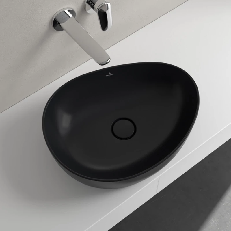 Villeroy Antao ráültethető mosdó 510 x 400 mm Pure Black CeramicPlus