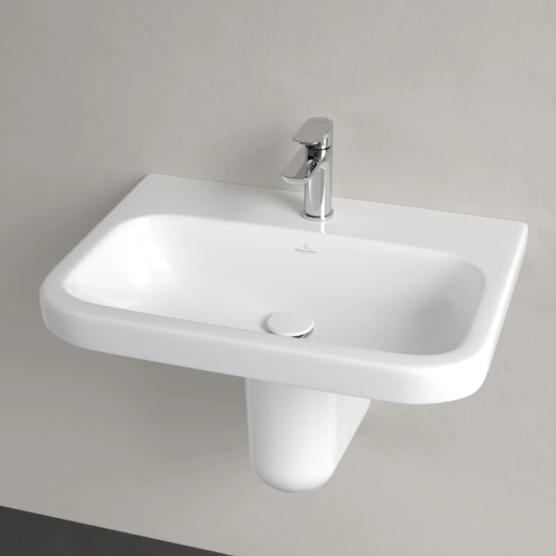 Villeroy Architectura mosdó 65x47cm négyszög, 3 csaplyukfurattal, középső csaplyukfurat kiütve,túlfolyó nélkül,fehér CP