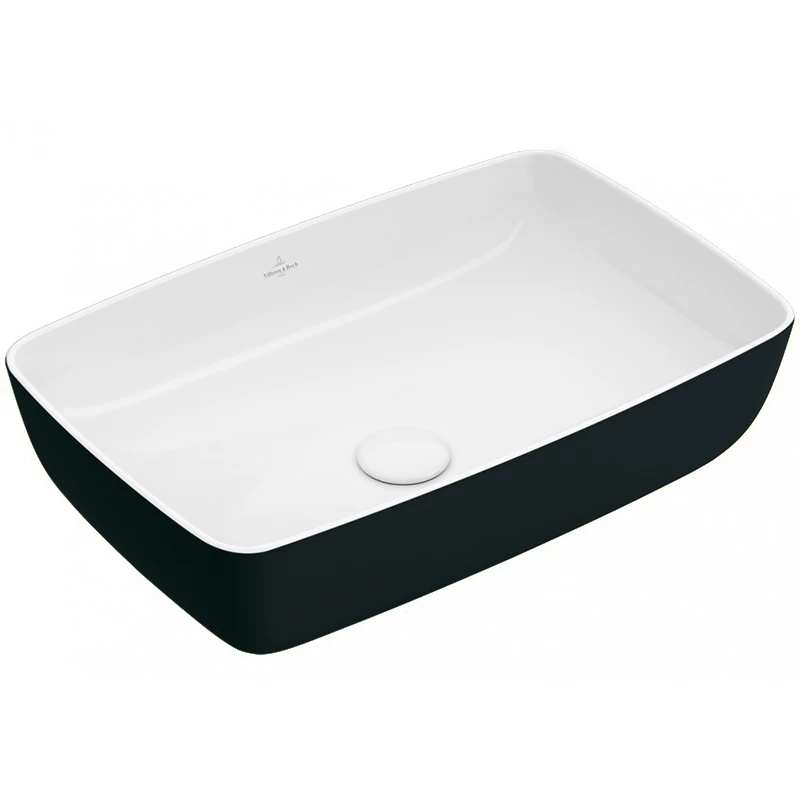 Villeroy Artis pultra ültethető mosdókagyló, szögletes, 58 x 38 cm, Coal Black