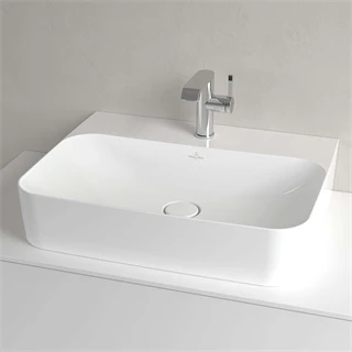 Villeroy Finion ráültethető mosdó,600*470 fehér R1 Ceramic Plus bevonat,túlfolyó nélküli