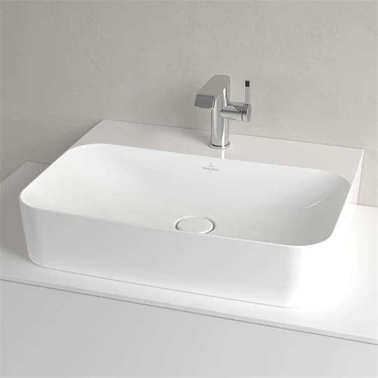Villeroy Finion ráültethető mosdó,600*470 fehér R1 Ceramic Plus bevonat,túlfolyó nélküli