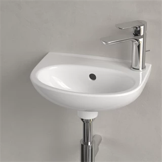 Villeroy O.Novo kézmosó 360x275 mm, túlfolyóval, csaplyukfurat könnyítések mindkét oldalon