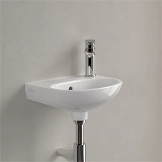 Villeroy O.Novo kézmosó 360x275 mm, túlfolyóval, csaplyukfurat könnyítések mindkét oldalon