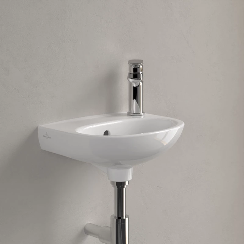 Villeroy O.Novo kézmosó 360x275 mm, túlfolyóval, csaplyukfurat könnyítések mindkét oldalon
