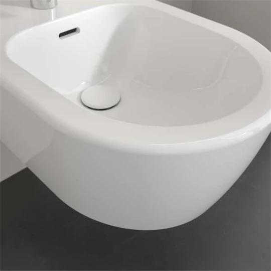 Villeroy Skyla 37x53cm bidé falra szerelhető, Ovális, 1 csaplyukfurattal, csaplyukfurat kiütve, túlfolyóval