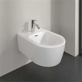 Villeroy Skyla 37x53cm bidé falra szerelhető, Ovális, 1 csaplyukfurattal, csaplyukfurat kiütve, túlfolyóval