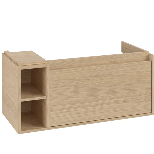 Villeroy Skyla alsószekrény 97,2x43,6x43,9 1 x kihúzható elem csúszásgátló alátéttel, 1x nyitott rekesz balra