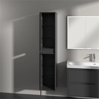Villeroy Skyla magasszekrény 35x170x34,8 2 x ajtó, 1 x rögzített polc, 4 x üvegpolc, zsanér bal oldalon,falra szerelhető