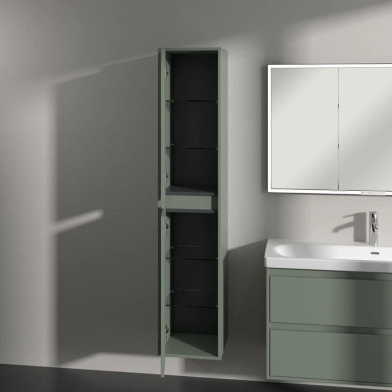 Villeroy Skyla magasszekrény 35x170x34,8 2 x ajtó, 1 x rögzített polc, 4 x üvegpolc, zsanér bal oldalon,falra szerelhető