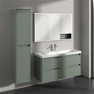 Villeroy Skyla magasszekrény 35x170x34,8 2 x ajtó, 1 x rögzített polc, 4 x üvegpolc, zsanér bal oldalon,falra szerelhető