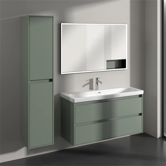 Villeroy Skyla magasszekrény 35x170x34,8 2 x ajtó, 1 x rögzített polc, 4 x üvegpolc, zsanér bal oldalon,falra szerelhető