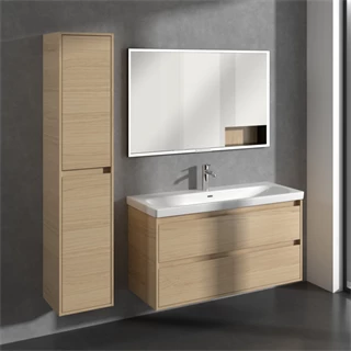 Villeroy Skyla magasszekrény 35x170x34,8 2 x ajtó, 1 x rögzített polc, 4 x üvegpolc, zsanér bal oldalon,falra szerelhető