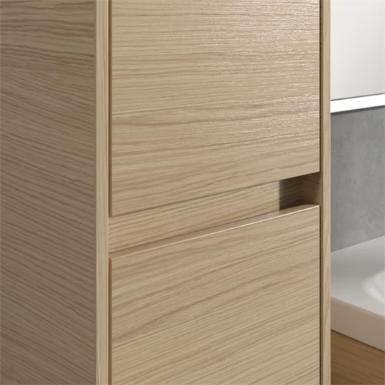 Villeroy Skyla magasszekrény 35x170x34,8 2 x ajtó, 1 x rögzített polc, 4 x üvegpolc, zsanér bal oldalon,falra szerelhető