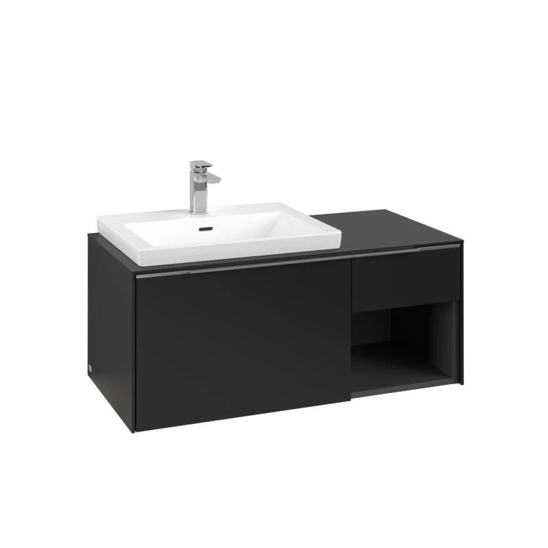 Villeroy Subway 3.0 alsószekrény, 1001 x 422,5 x 516 mm volcano black, fürdőszoba bútor