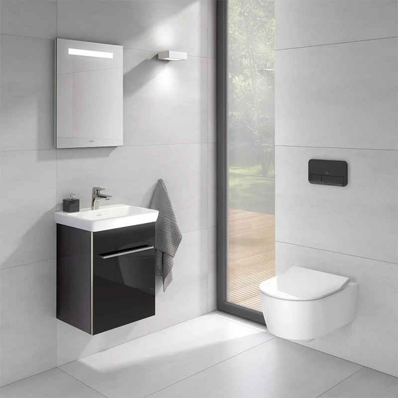 Villeroy Viconnect nyomólap, magas minőségű biztonsági üveg felület, M200, glass glossy grey 