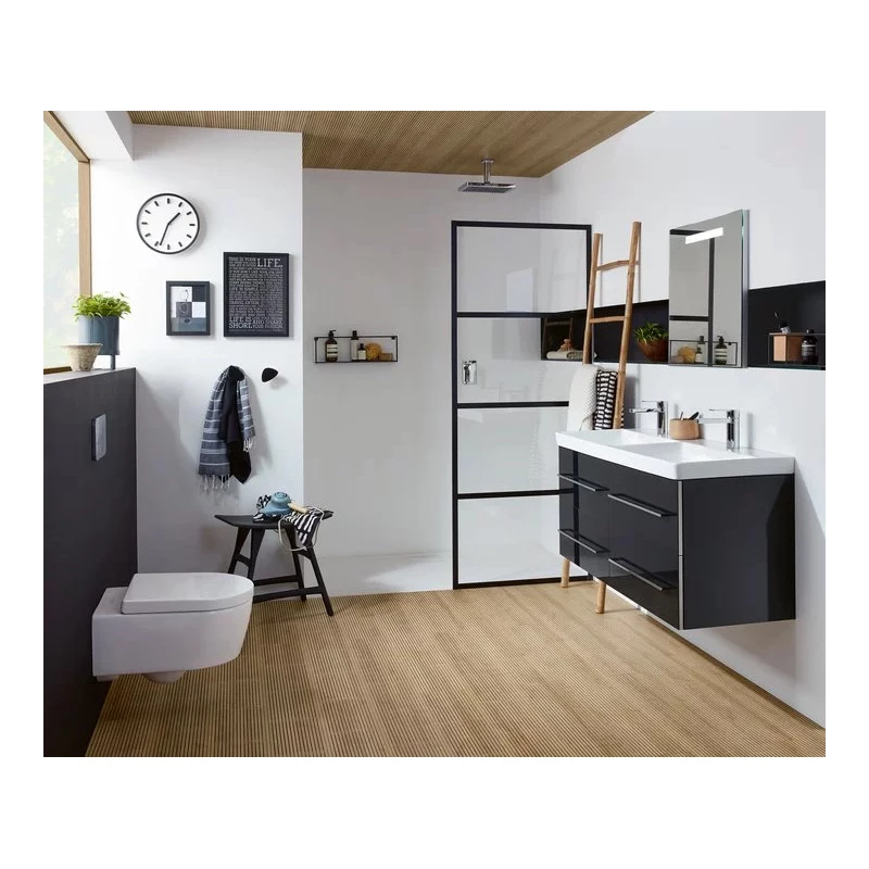 Villeroy Viconnect nyomólap, magas minőségű biztonsági üveg felület, M200, glass glossy grey 
