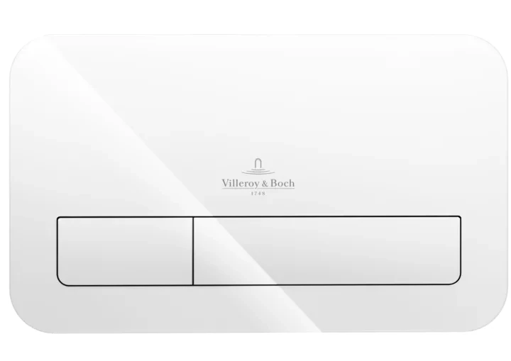 Villeroy Viconnect nyomólap, magas minőségű biztonsági üveg felület, M200, glass glossy white 