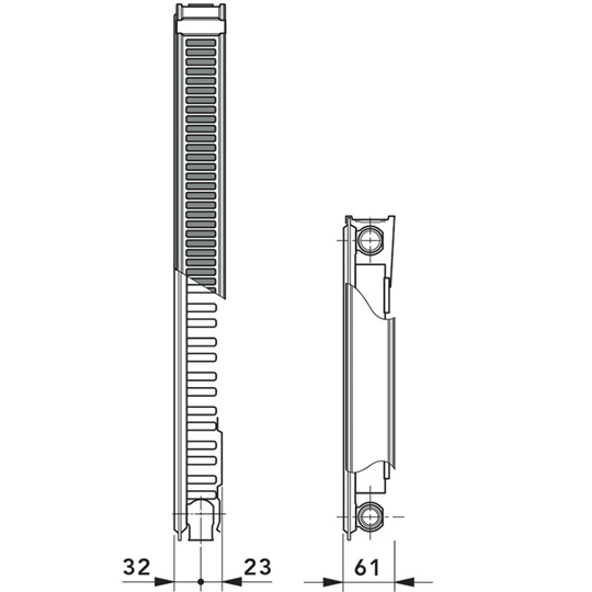 Vogel & Noot Vonova bordázott kompakt radiátor, 11K H=900 L=1400