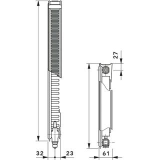 Vogel & Noot Vonova bordázott szelepes radiátor, 11KV H=300 L=1120, jobbos