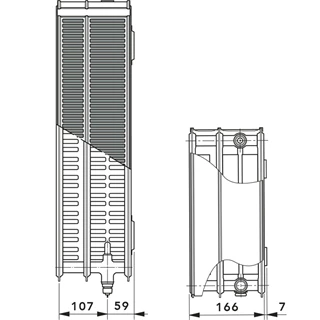 Vogel & Noot Vonova bordázott szelepes radiátor, 33KV H=300 L=0400, jobbos