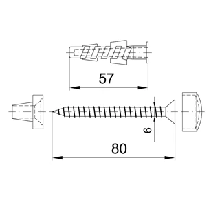 WC rögzítő csavar kereszt horonnyal+ tipli