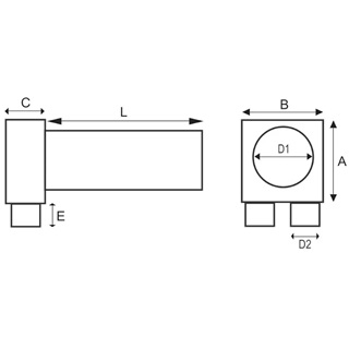 WIBA szellőzéstechnikai mennyezeti szelepfogadó idom, dupla 2x75 mm - 125 mm, műanyag