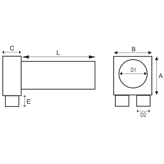 WIBA szellőzéstechnikai mennyezeti szelepfogadó idom, dupla 2x75 mm - 125 mm, műanyag