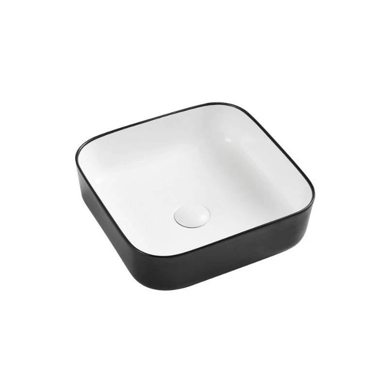 Wellis Azalea matt fekete-fehér pultra ültethető porcelán mosdókagyló