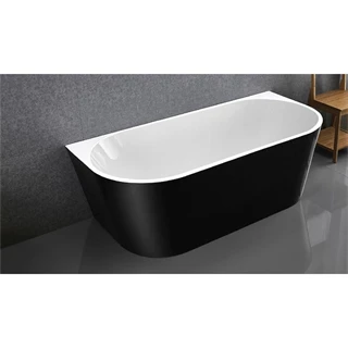Wellis Calabria Black akril térkád, beépített le- és túlfolyóval, 170x80x58 cm, szintezőlábbal, 270 l