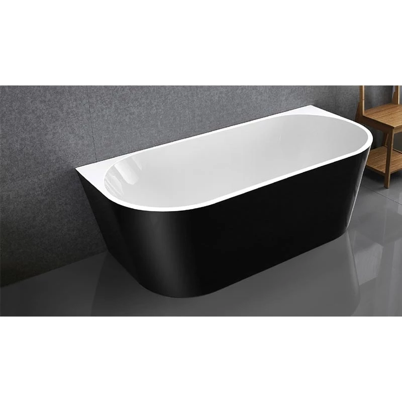Wellis Calabria Black akril térkád, beépített le- és túlfolyóval, 170x80x58 cm, szintezőlábbal, 270 l