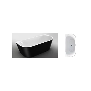 Wellis Calabria Matt Black szabadon álló kád matt fekete külsővel, 170x80x58 cm, 270 l