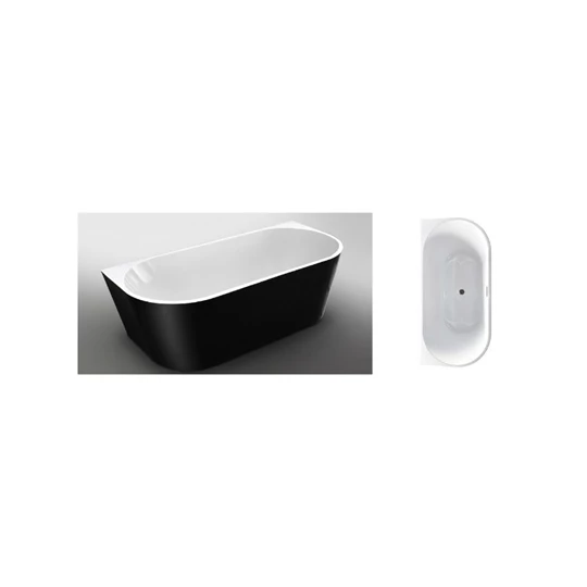 Wellis Calabria Matt Black szabadon álló kád matt fekete külsővel, 170x80x58 cm, 270 l