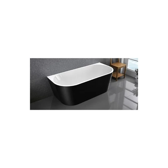 Wellis Calabria Matt Black szabadon álló kád matt fekete külsővel, 170x80x58 cm, 270 l