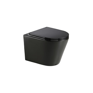 Wellis Clement Black fali Rimless WC csésze, matt fekete 36x51,7x35,7